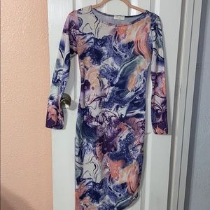 Abstract Artsy long sleeve dress